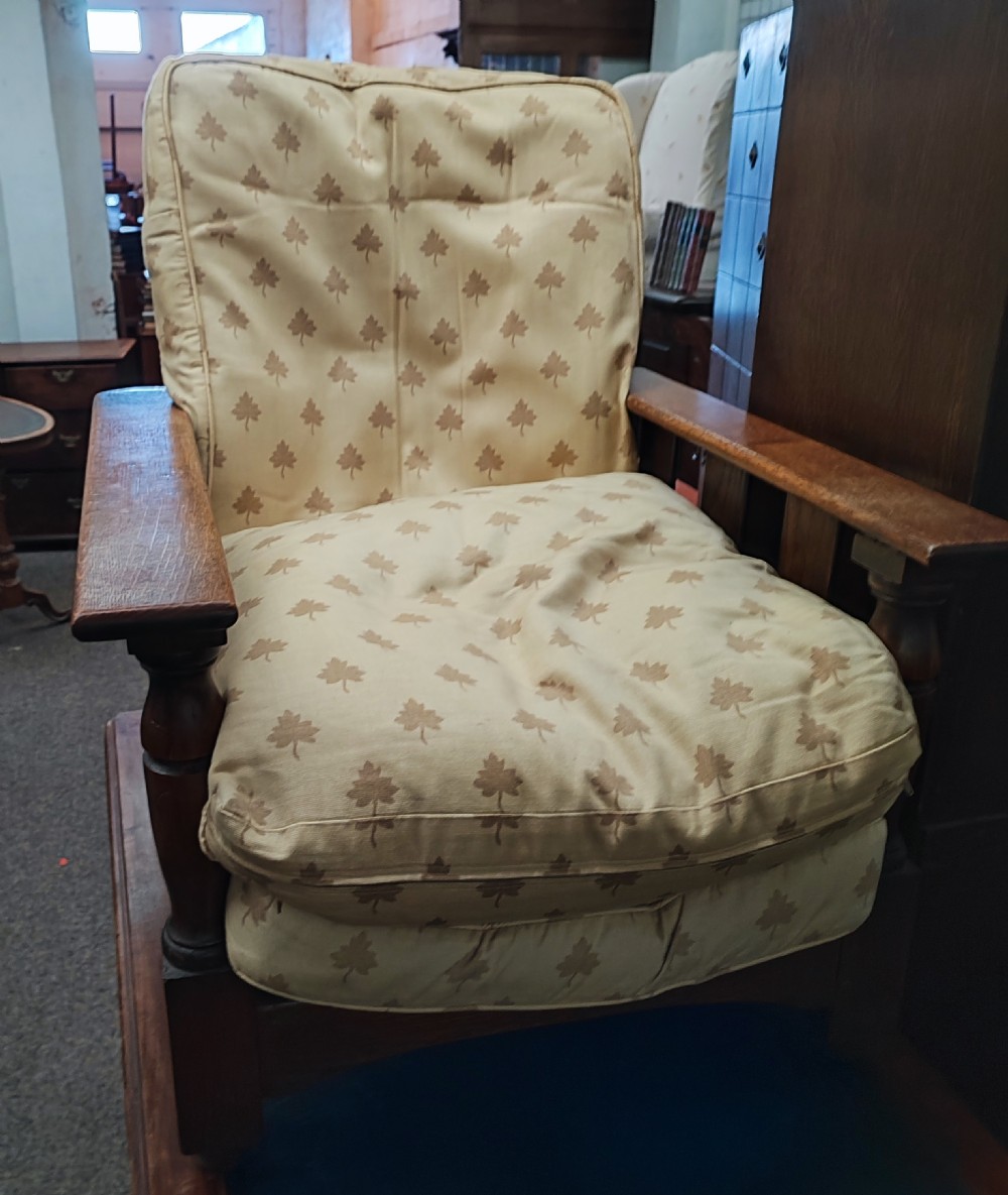 Fine reclining arts and crafts oak  arm chair View IV