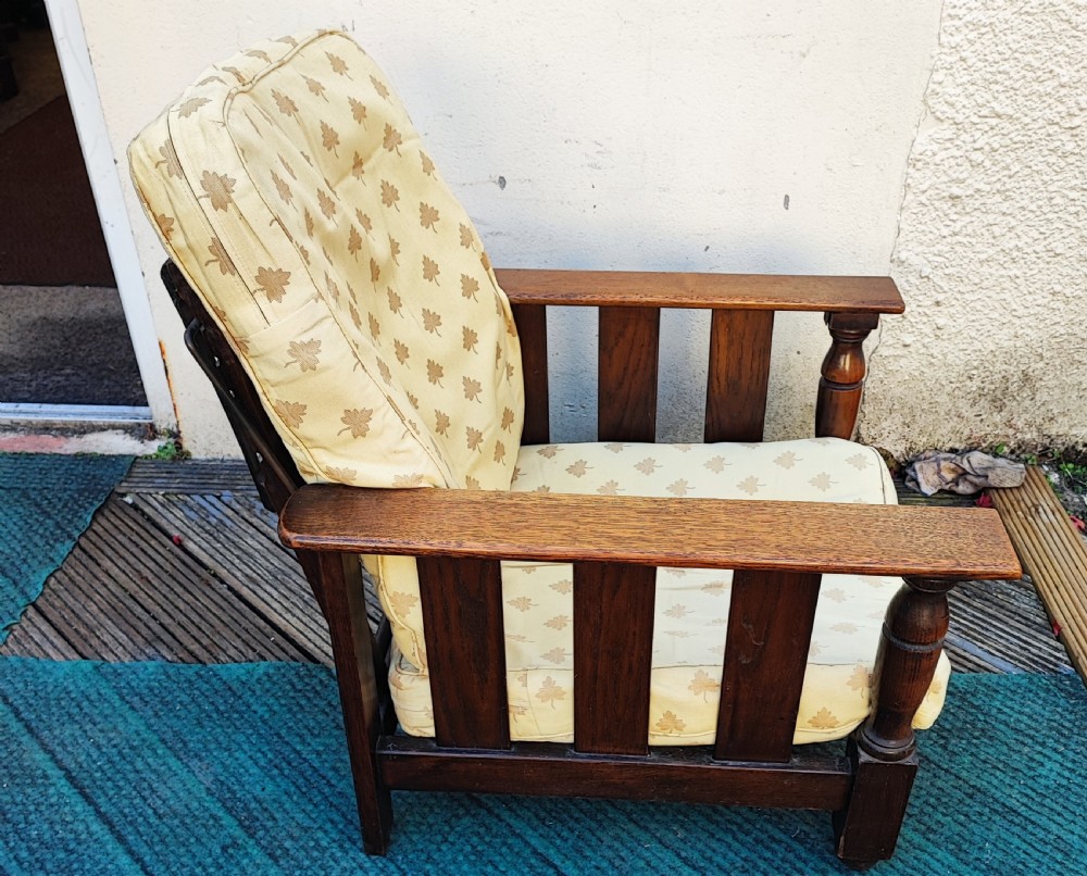 Fine reclining arts and crafts oak  arm chair View VI