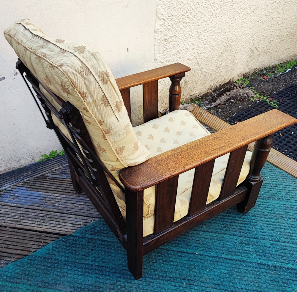 Fine reclining arts and crafts oak  arm chair View X