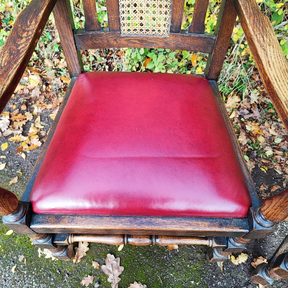 Good antique pair of oak arm chairs  View IV