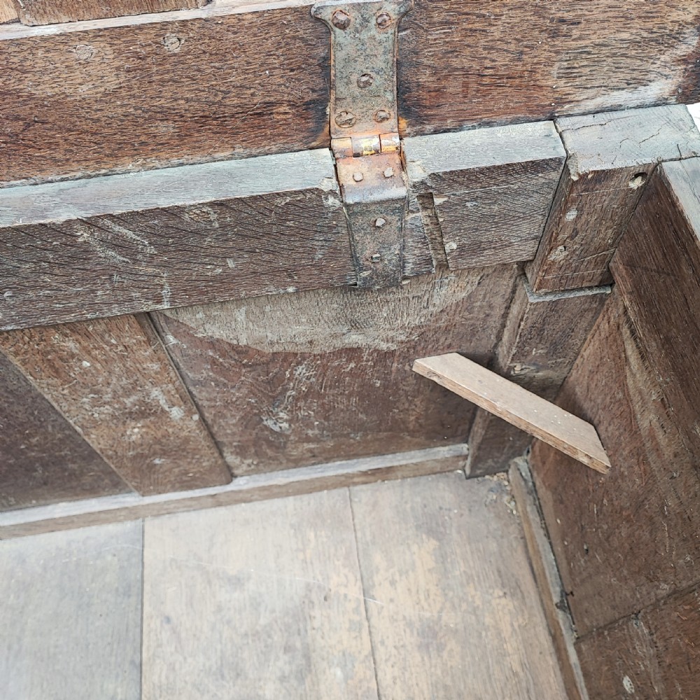 18c oak carved and panelled oak coffer View VII