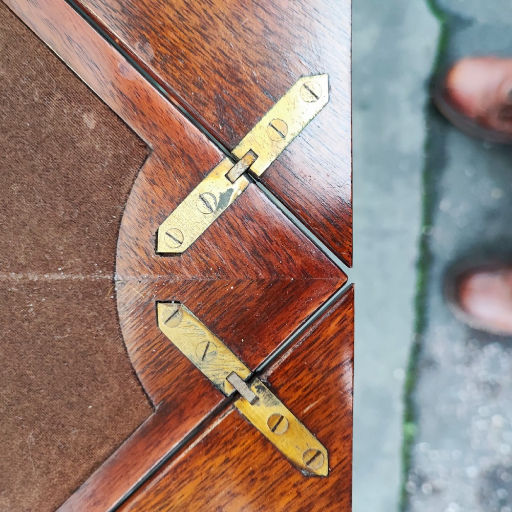 Victorian walnut envelope card table View V