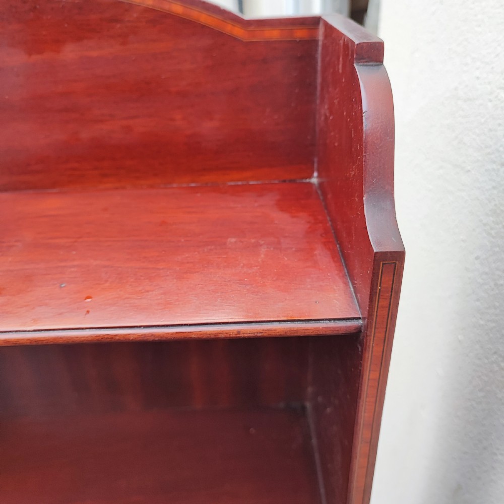 Edwardian pair of mahogany  open bookcases View V