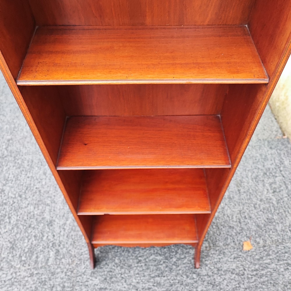 Edwardian pair of mahogany  open bookcases View VII