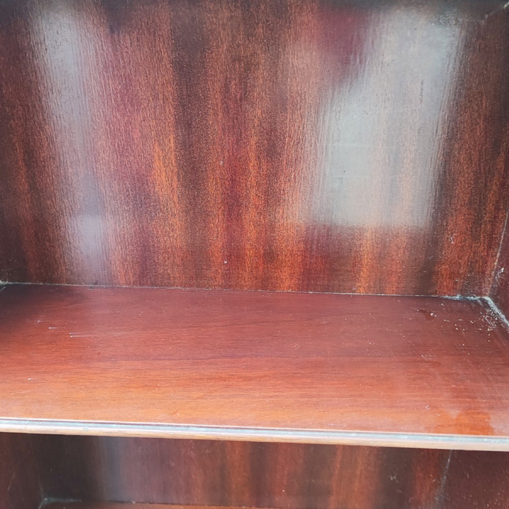 Edwardian inlaid mahogany open bookcase  View II