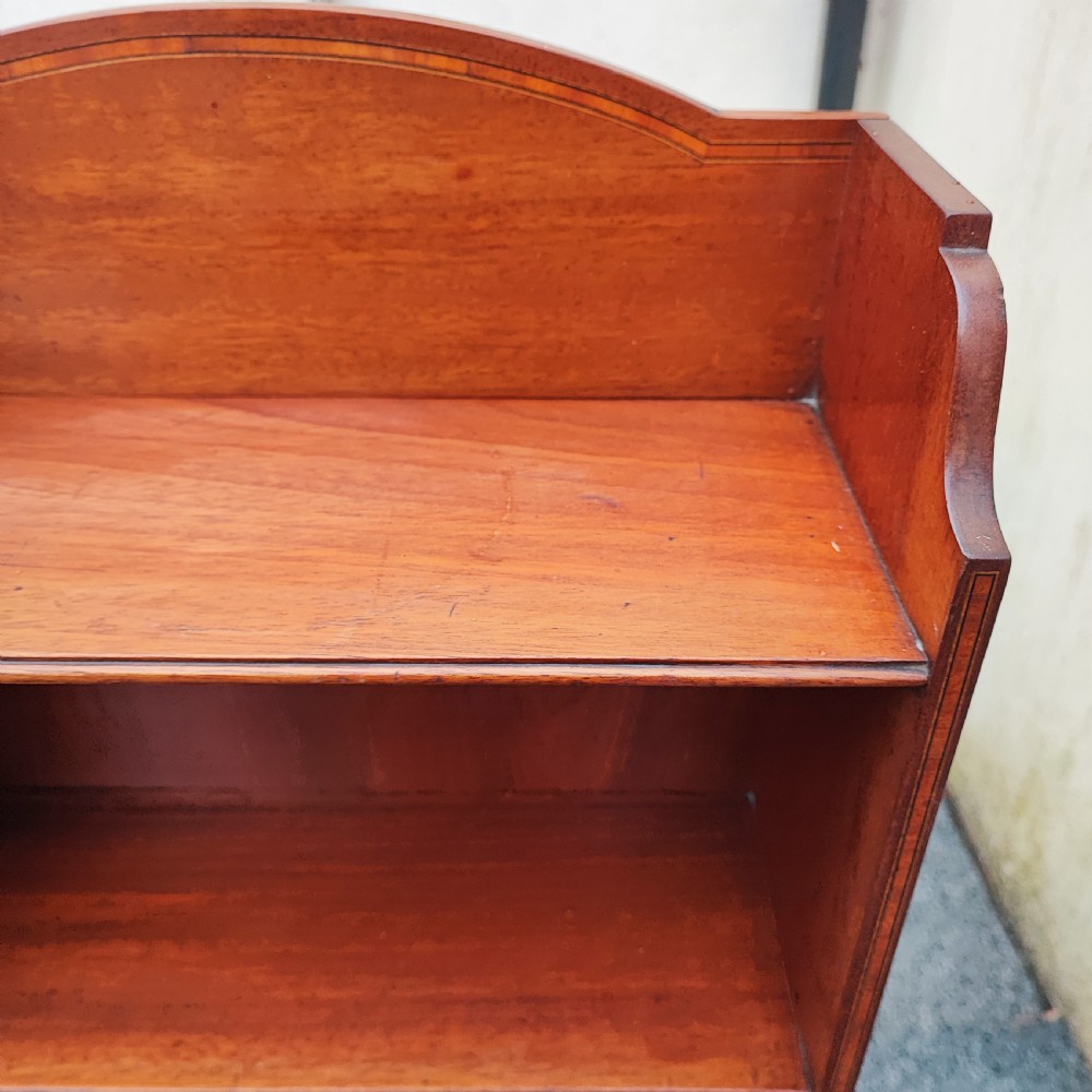 Edwardian inlaid mahogany open bookcase  View VI