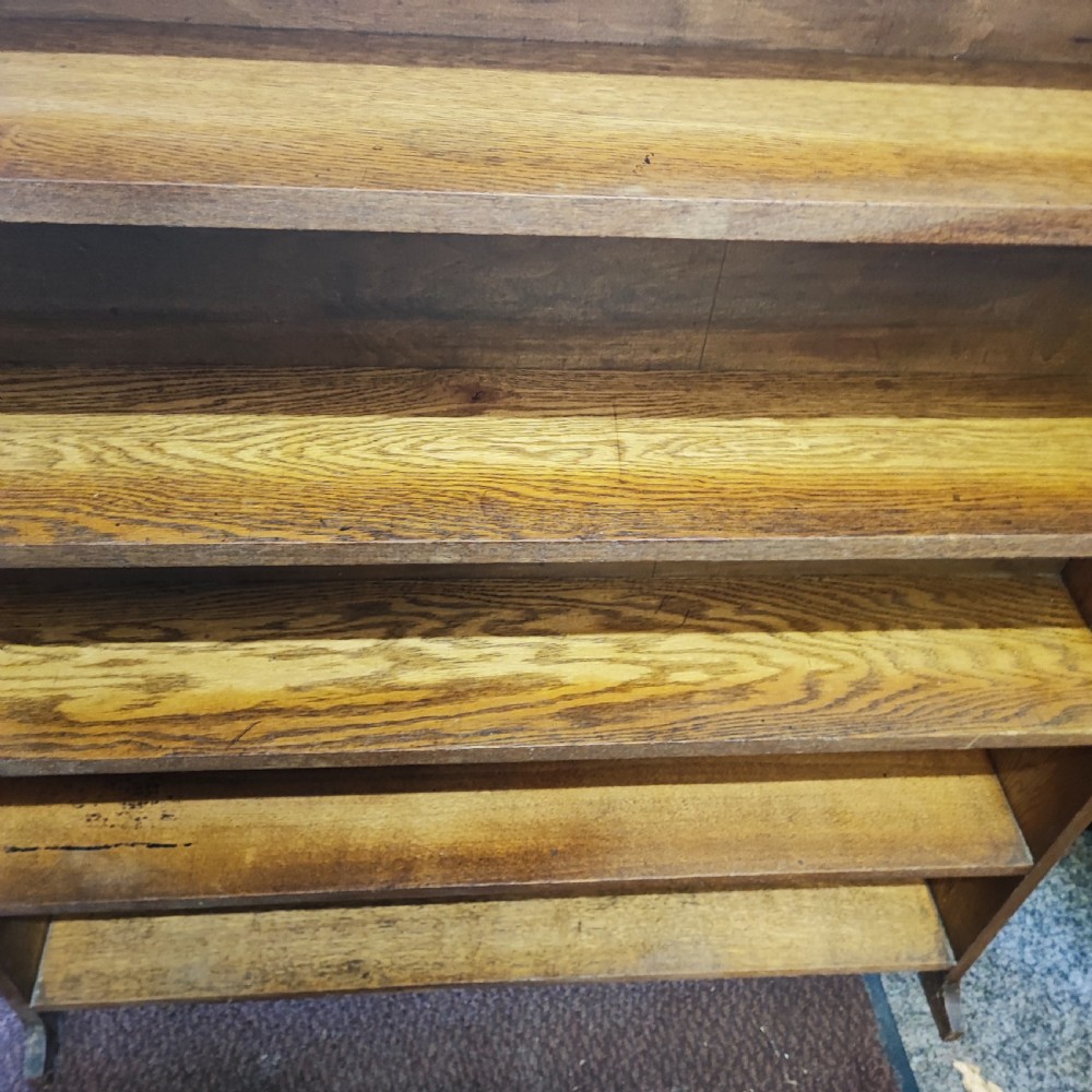 Edwardian  oak open bookcase  View VII
