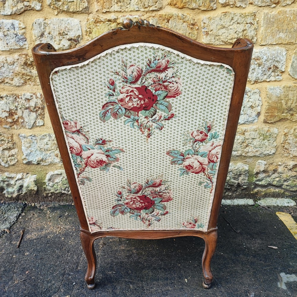 Fine large french walnut wing armchair View II