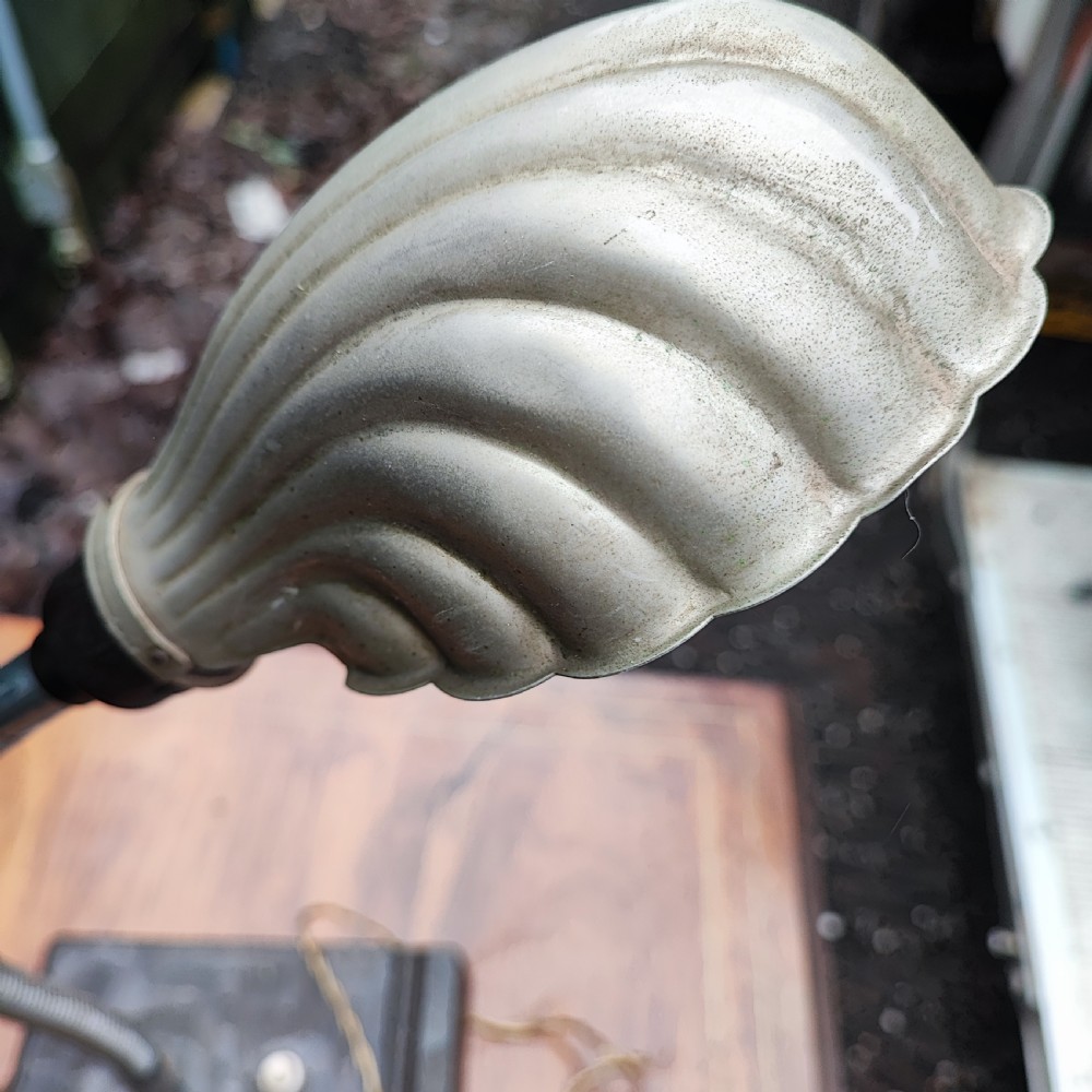 Shell top  antique table lamp all original  View VIII