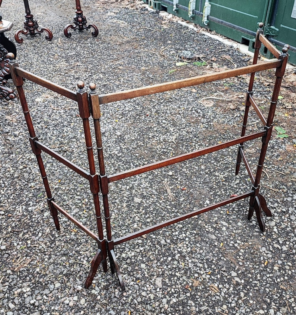 Edwardian mahogany double towel rail
