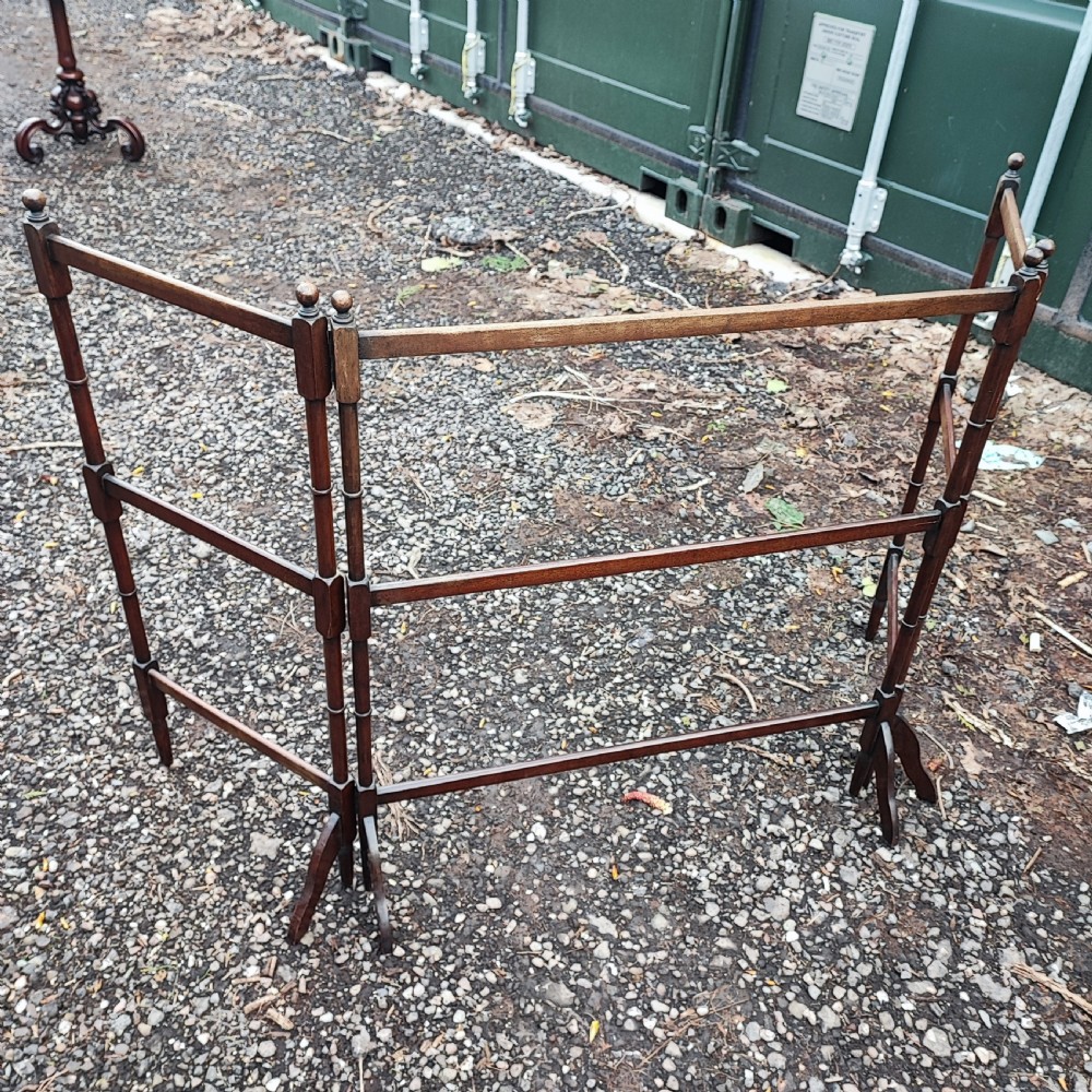 Edwardian mahogany double towel rail View IV
