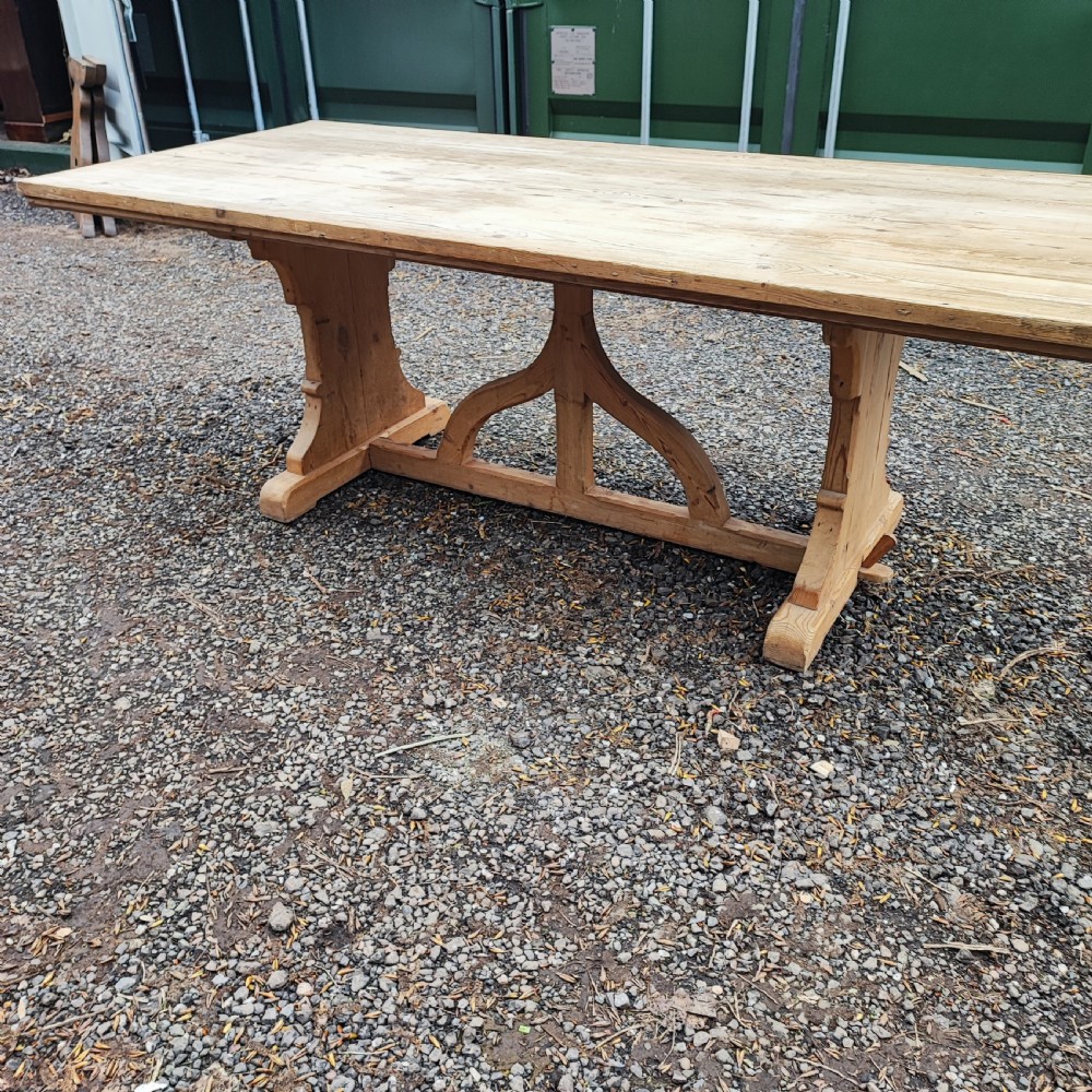 A fine large pine refectory harvest table 