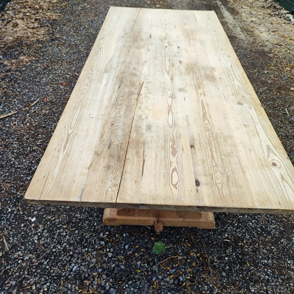 A fine large pine refectory harvest table  View II