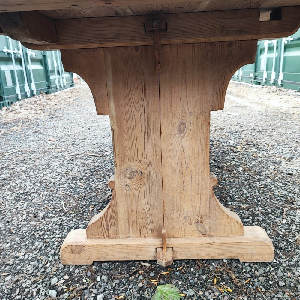 A fine large pine refectory harvest table  View IV