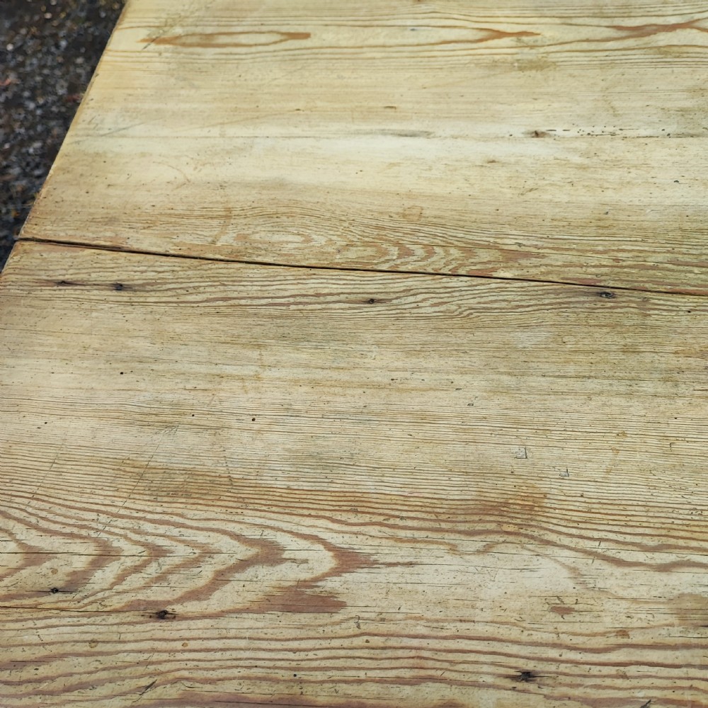 A fine large pine refectory harvest table  View X