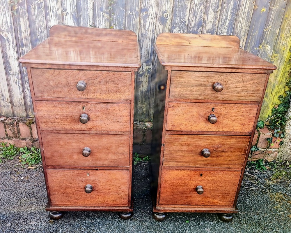 Antique mahogany pair of bedside chests 
