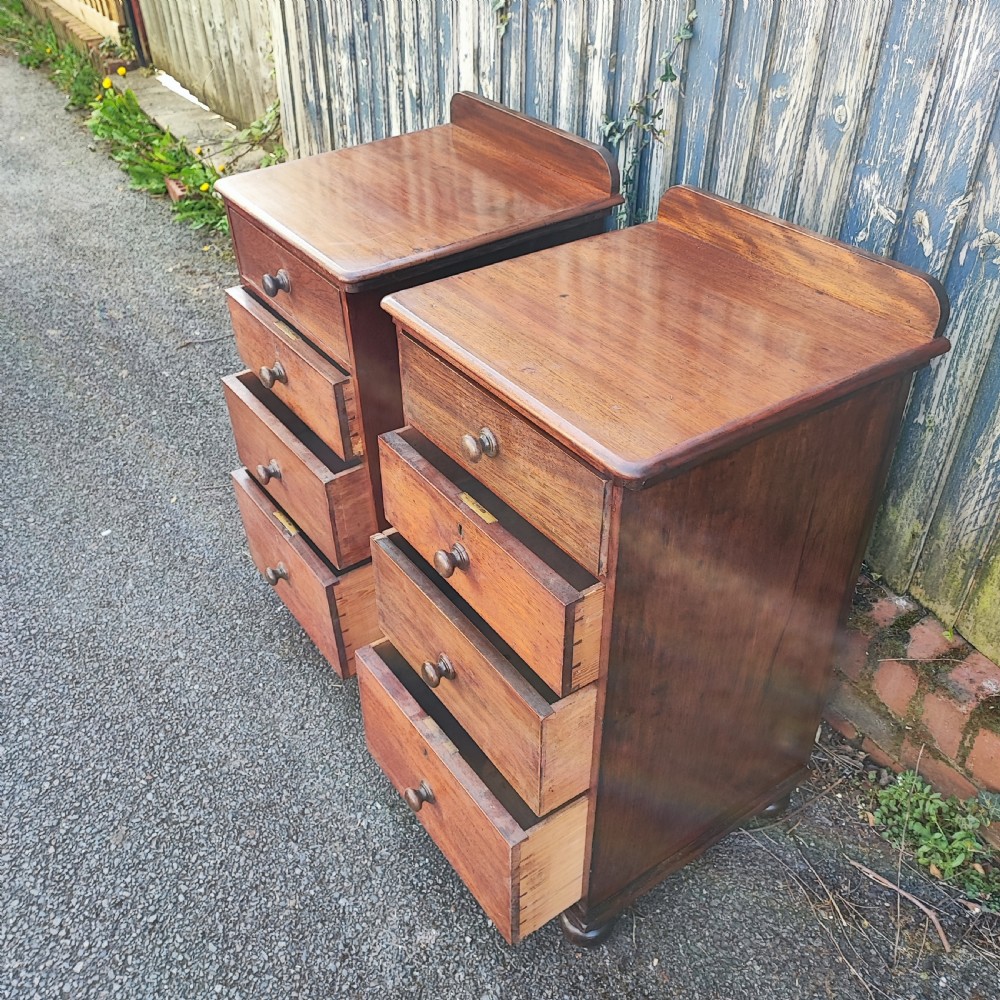 Antique mahogany pair of bedside chests  View V