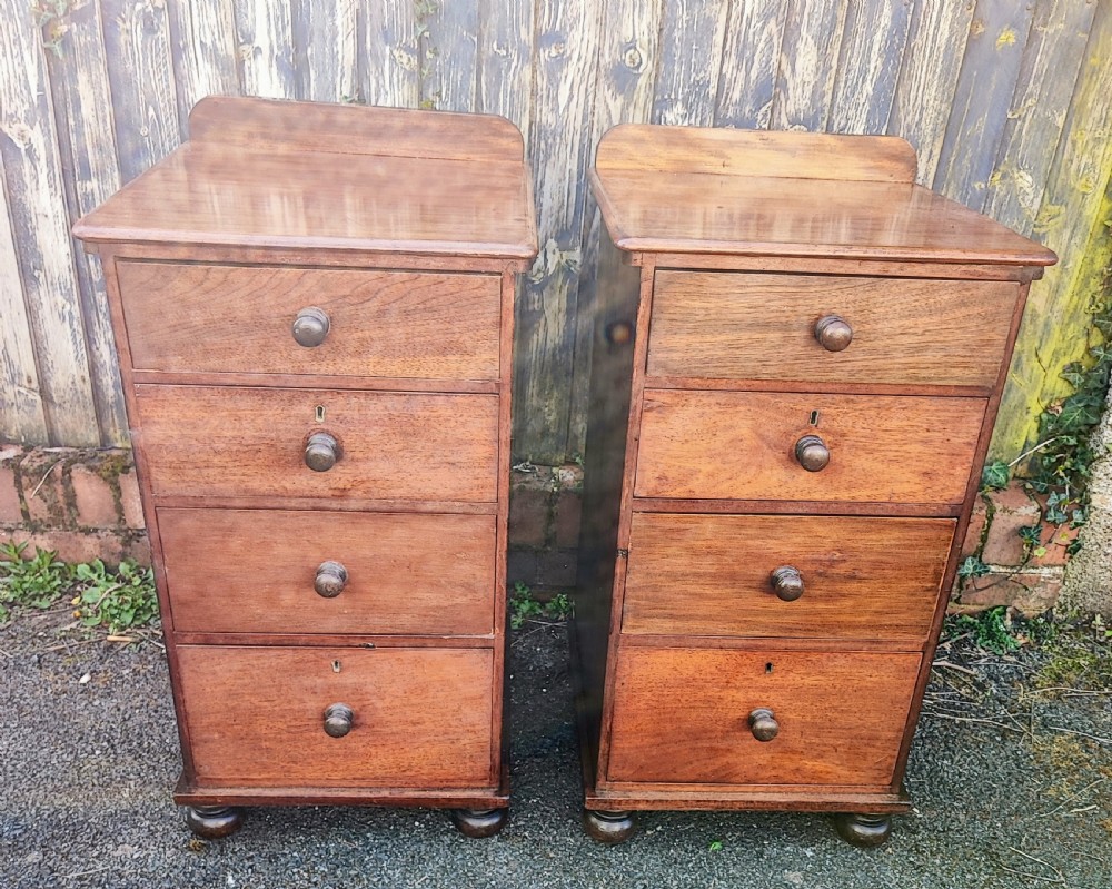 Antique mahogany pair of bedside chests  View VII