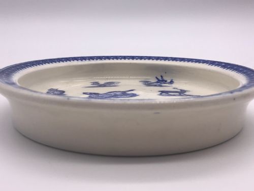 ANTIQUE ENGLISH CHILDREN'S NURSERY WARE BLUE AND WHITE DINNER BOWL BY COPELAND SPODE - ADDITIONAL PHOTO 9