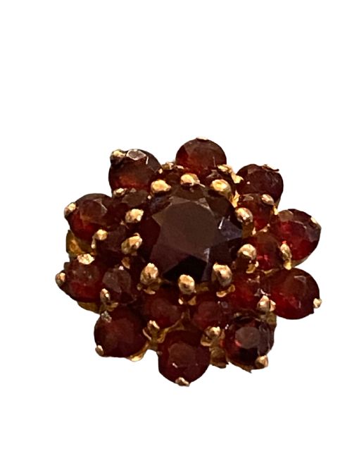 DRESS RING GARNETS MOUNTED IN 9CT YELLOW GOLD - ADDITIONAL PHOTO 1
