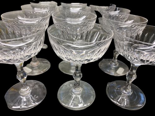 late 19th century english crystal champagne coups - CATEGORY: ANTIQUE GLASS - DATED 1890