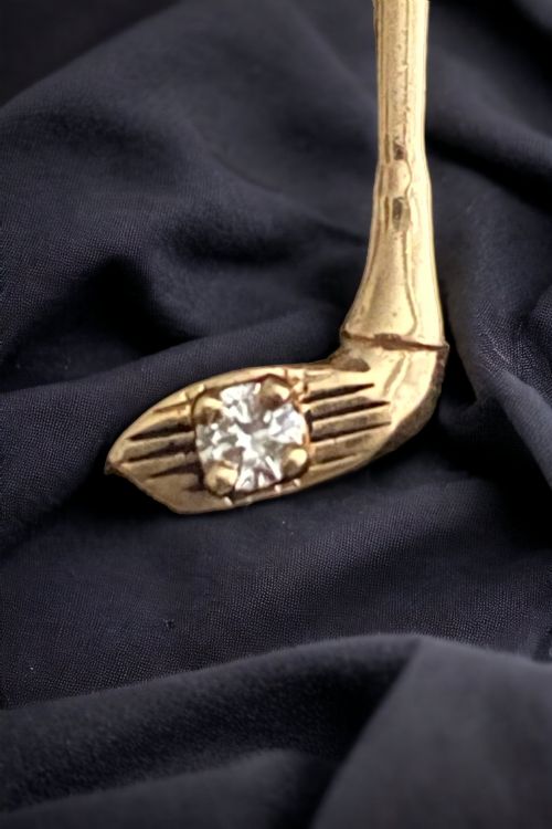 ANTIQUE NOVELTY GOLD AND DIAMOND TIELAPEL PIN - ADDITIONAL PHOTO 1