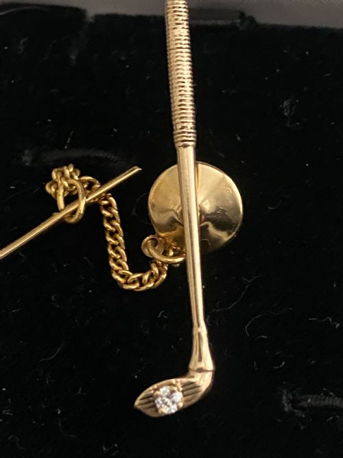 ANTIQUE NOVELTY GOLD AND DIAMOND TIELAPEL PIN - ADDITIONAL PHOTO 4