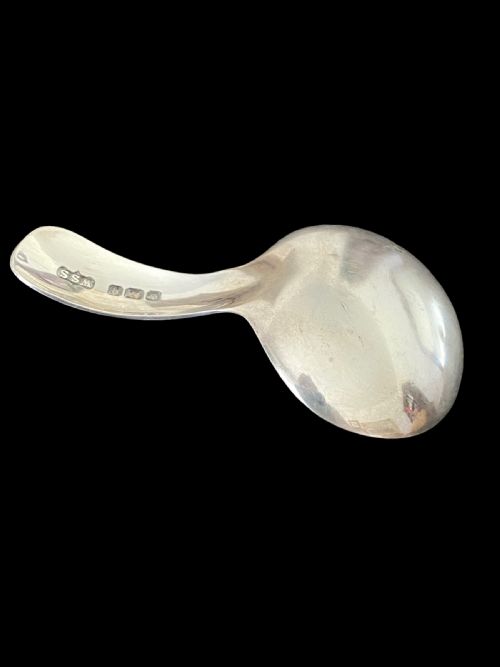 ANTIQUE SILVER GEORGIAN STYLE TEA CADDY SPOON - ADDITIONAL PHOTO 4