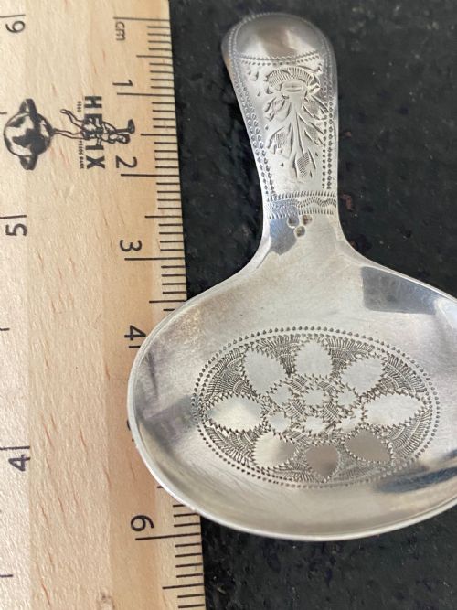 ANTIQUE SILVER GEORGIAN STYLE TEA CADDY SPOON - ADDITIONAL PHOTO 6