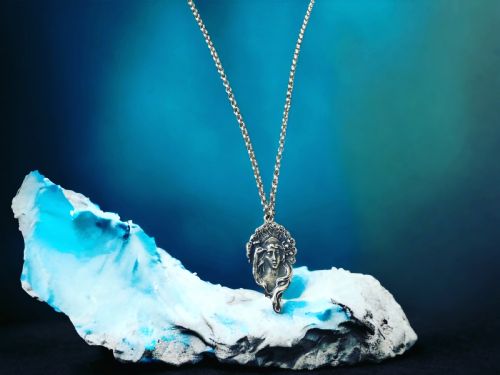 ART NOUVEAU STYLE SILVER PENDANT AND CHAIN - ADDITIONAL PHOTO 3