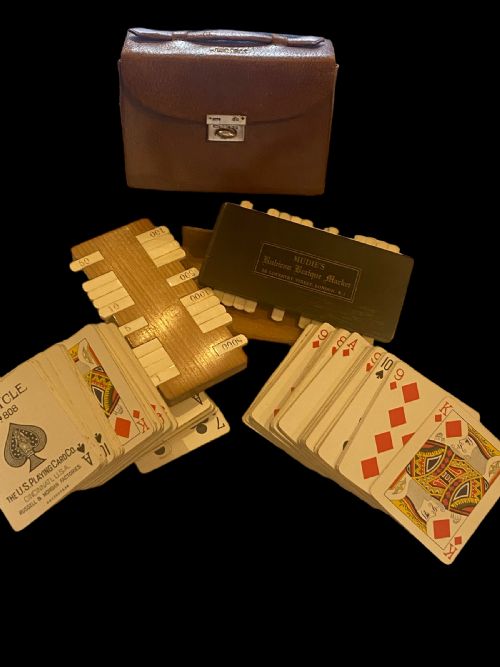 antique bezique gaming set - CATEGORY: ANTIQUE MISCELLANEOUS - DATED 1920