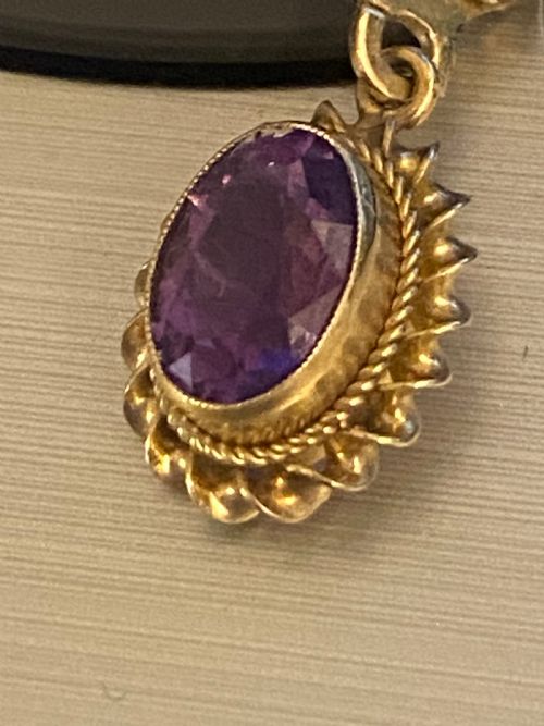 AMETHYST GOLD DROP EARRINGS - ADDITIONAL PHOTO 3