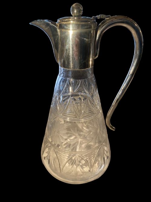 antique edwardian hallmarked silver claret jug - CATEGORY: ANTIQUE SILVER - DATED EDWARDIAN