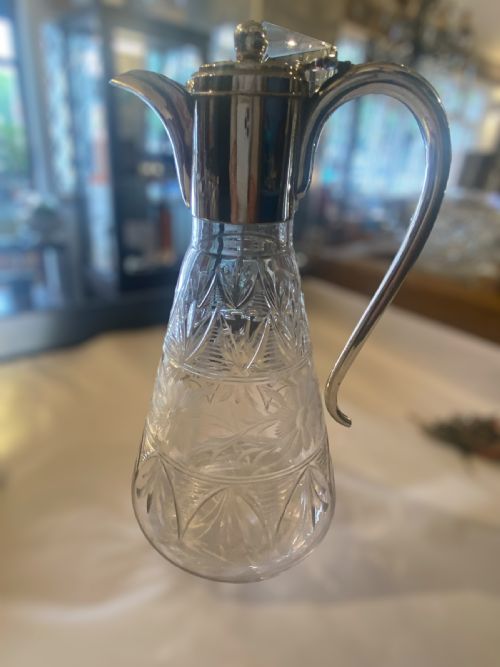 ANTIQUE EDWARDIAN HALLMARKED SILVER CLARET JUG - ADDITIONAL PHOTO 2