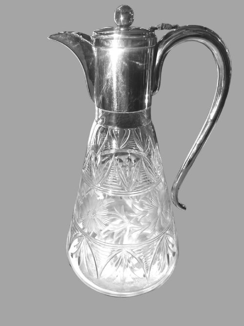 ANTIQUE EDWARDIAN HALLMARKED SILVER CLARET JUG - ADDITIONAL PHOTO 3