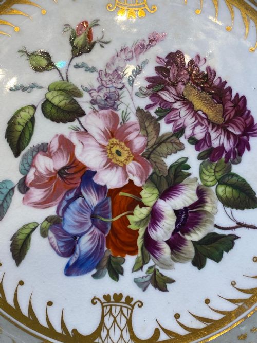 FLORAL BLOOR DERBY CABINET PLATE - ADDITIONAL PHOTO 1