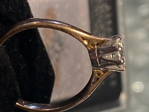 ANTIQUE DIAMOND SOLITAIRE RING - ADDITIONAL PHOTO 4