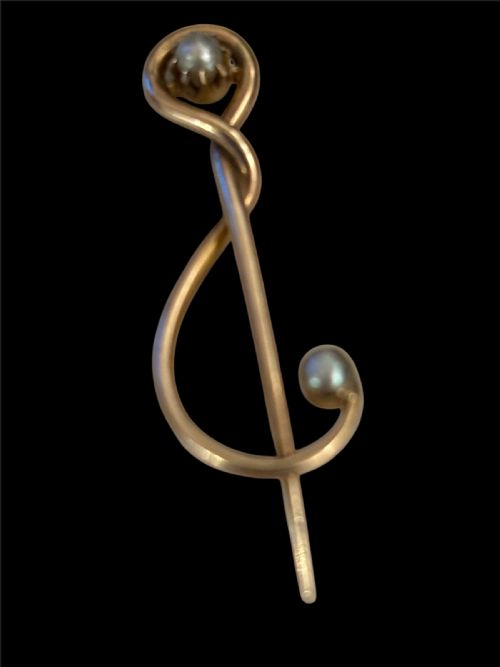 ARTS AND CRAFTS MURRLE BENNETT CLEF PIN - ADDITIONAL PHOTO 2