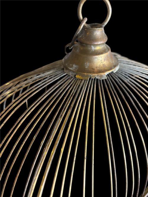 ANTIQUE BRASS BIRD CAGE - ADDITIONAL PHOTO 2