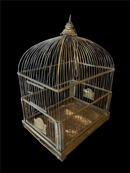 ANTIQUE BRASS BIRD CAGE - ADDITIONAL PHOTO 3