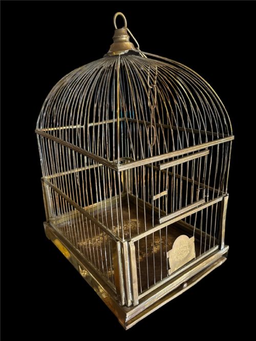 ANTIQUE BRASS BIRD CAGE - ADDITIONAL PHOTO 4
