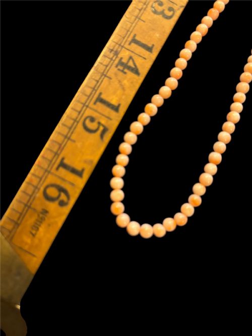 ANTIQUE ANGEL SKIN CORAL NECKLACE - ADDITIONAL PHOTO 2