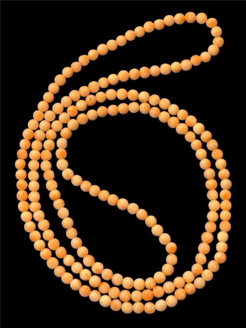 ANTIQUE ANGEL SKIN CORAL NECKLACE - ADDITIONAL PHOTO 3