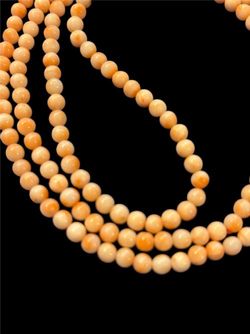 ANTIQUE ANGEL SKIN CORAL NECKLACE - ADDITIONAL PHOTO 4