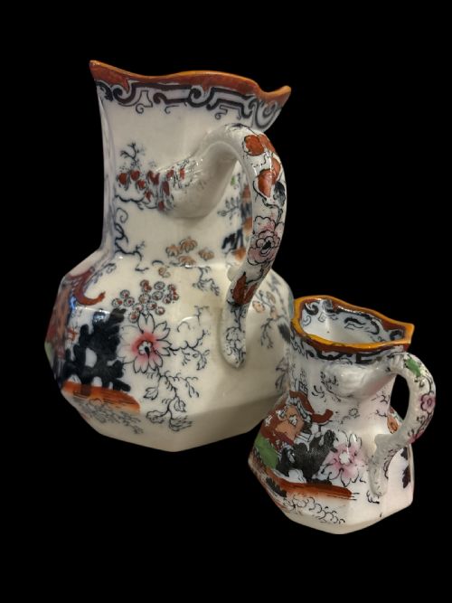TWO ANTIQUE ORIENTAL INSPIRED MASONS JUGS - ADDITIONAL PHOTO 1