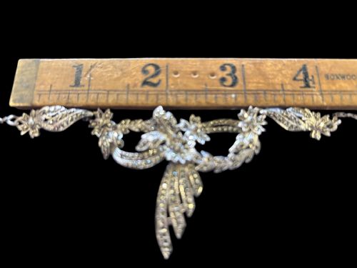 VINTAGE SILVER AND MARCASITE NECKLACE - ADDITIONAL PHOTO 1