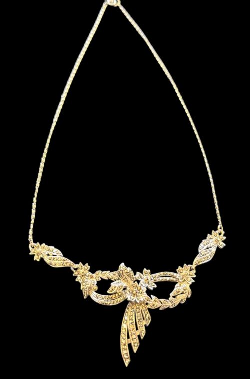 VINTAGE SILVER AND MARCASITE NECKLACE - ADDITIONAL PHOTO 3