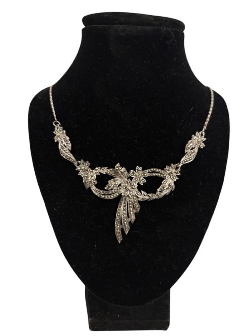 VINTAGE SILVER AND MARCASITE NECKLACE - ADDITIONAL PHOTO 5