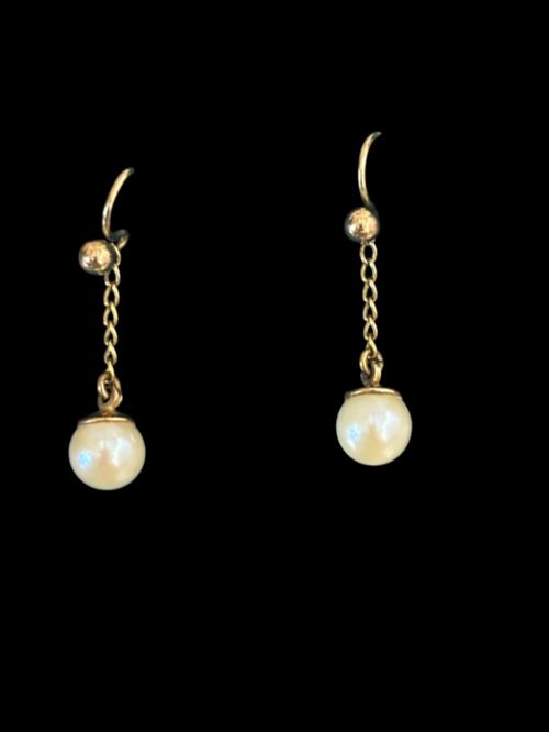 VINTAGE GOLD AND PEARL EARRINGS - ADDITIONAL PHOTO 2