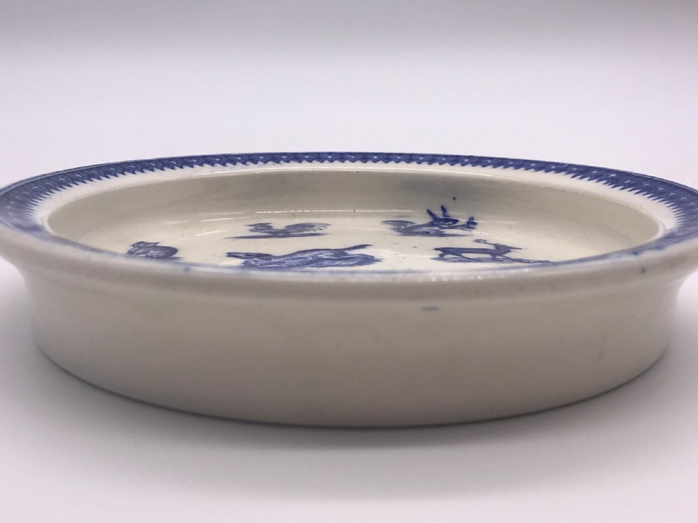 Antique English Children's Nursery ware Blue and White Dinner bowl By Copeland Spode View X